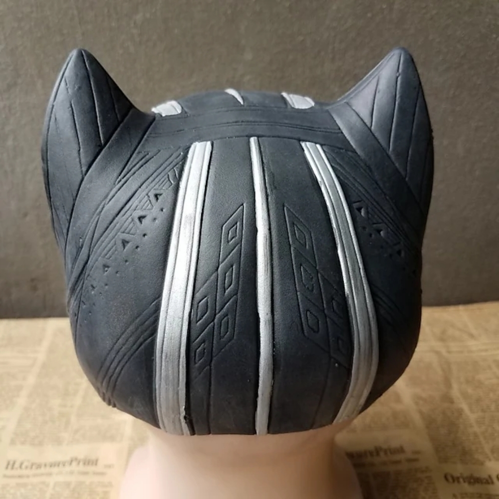 Black Panther Costume Latex Head Face Mask Halloween Adult - Picture 3 of 4